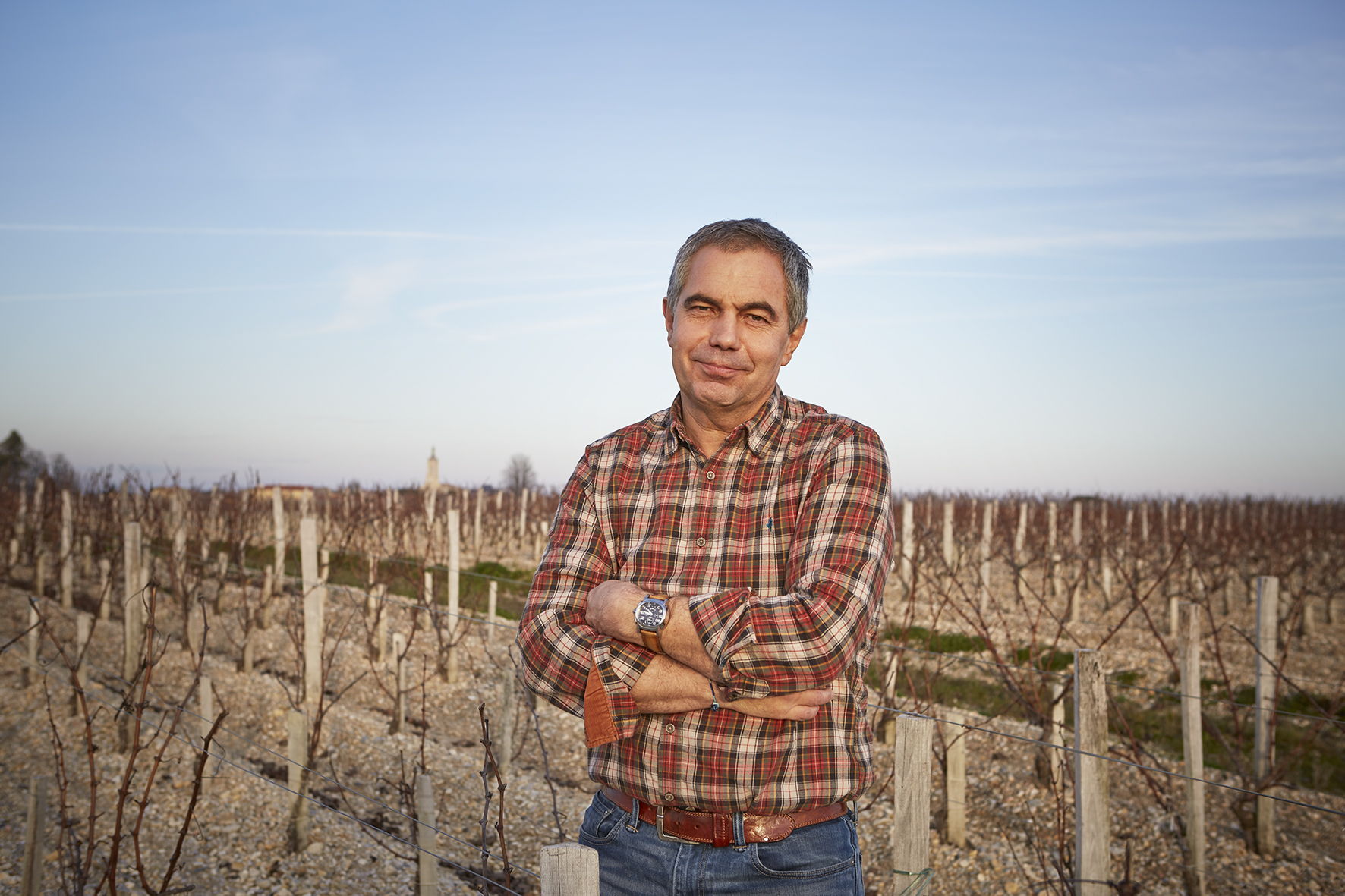 Luc Peyronnet in the vineyard